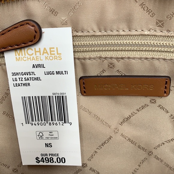 MICHAEL KORS AVRIL LARGE TOP ZIP SATCHEL LUGGAGE MULTI WITH FLUFFY FUR - Picture 14 of 16